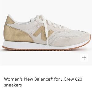 New Balance 520 Cream and Gold Sneakers for JCrew